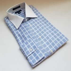 Dress Shirt Houndstooth Contrast Cutaway Collar